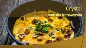  Presentation with breakfast - Presentation enhanced with breakfast-scrambled-eggs-with-champignon background and a tawny brown colored foreground