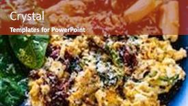  Presentation with breakfast - Colorful PPT theme enhanced with breakfast-scrambled-eggs-with-vegetables backdrop and a tawny brown colored foreground