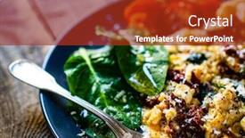  Presentation with breakfast - Cool new PPT layouts with breakfast-scrambled-eggs-with-vegetables backdrop and a tawny brown colored foreground