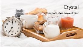  Presentation with milk tea - Colorful slides enhanced with breakfast served on a tray backdrop and a sky blue colored foreground