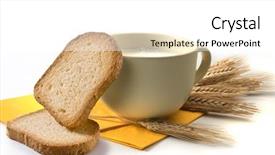 Presentation with breakfast - Audience pleasing presentation theme consisting of set with milk and rusks backdrop and a white colored foreground