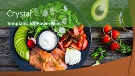  Presentation with dip - Presentation consisting of breakfast-smoked-salmon-avocado-garlic background and a forest green colored foreground