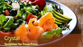  Presentation with feta cheese - PPT theme with breakfast-smoked-salmon-feta-cheese background and a crimson colored foreground