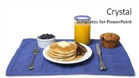  Presentation with blue orange white - Cool new PPT theme with breakfast-still-life-with-glass backdrop and a white colored foreground