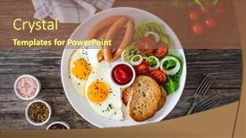  Presentation with breakfast - Slide set enhanced with breakfast-sunny-side-up-egg background and a tawny brown colored foreground