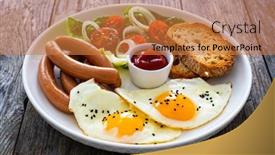  Presentation with breakfast - Slides featuring breakfast-sunny-side-up-egg background and a coral colored foreground