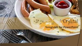  Presentation with breakfast - Theme having breakfast-sunny-side-up-egg background and a yellow colored foreground