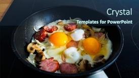  Presentation with breakfast - Cool new presentation design with breakfast-sunny-side-up-eggs backdrop and a navy blue colored foreground