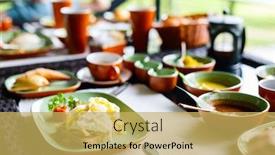  Presentation with curry - Audience pleasing presentation theme consisting of breakfast-table-filled-with-assorted backdrop and a yellow colored foreground