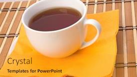  Presentation with breakfast - Amazing PPT layouts having breakfast time backdrop and a gold colored foreground