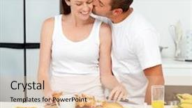  Presentation with wife - Presentation design consisting of breakfast together in the kitchen background and a lemonade colored foreground