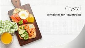  Presentation with orange juice - Theme enhanced with breakfast-waffles-with-fried-eggs background and a sky blue colored foreground