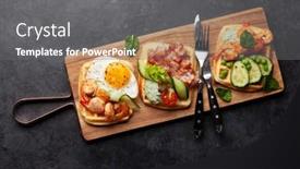  Presentation with waffles - Presentation enhanced with breakfast-waffles-with-fried-eggs background and a gray colored foreground