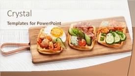  Presentation with waffles - PPT theme consisting of breakfast-waffles-with-fried-eggs background and a cream colored foreground