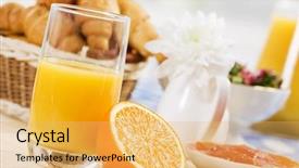  Presentation with fresh lettuce strawberries blueberries mushroom - Audience pleasing slides consisting of breakfast with assortment of pastries backdrop and a  colored foreground