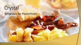  Presentation with bacon - Presentation theme having breakfast with bacon eggs background and a blonde colored foreground