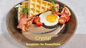  Presentation with salad - PPT theme having breakfast-with-belgian-waffle background and a coral colored foreground