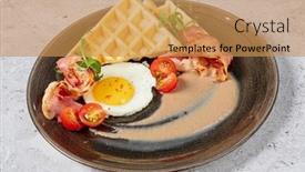  Presentation with salad - Theme enhanced with breakfast-with-belgian-waffle background and a gold colored foreground