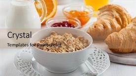  Presentation with orange juice - Slide deck having breakfast with cereal milk orange background and a coral colored foreground