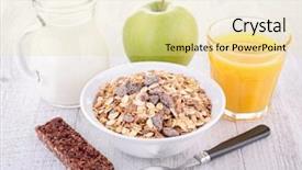  Presentation with breakfast cereal - Presentation theme with breakfast with cereal milk background and a blonde colored foreground