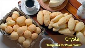  Presentation with bread - Slide deck enhanced with breakfast with cheese bread background and a tawny brown colored foreground