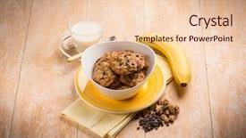  Presentation with muesli - Theme featuring breakfast with chocolate cookie muesli background and a lemonade colored foreground