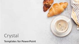  Presentation with croissant - Cool new theme with breakfast-with-coffee-and-croissant backdrop and a white colored foreground