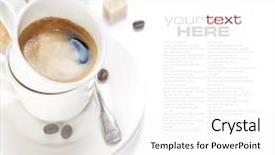  Presentation with sample - Amazing PPT layouts having breakfast with coffee and croissants over white with sample text backdrop and a white colored foreground