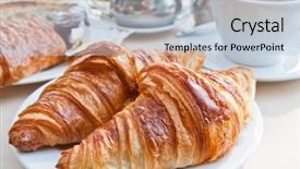  Presentation with piano and coffee - PPT layouts enhanced with breakfast with coffee and croissants background and a  colored foreground