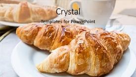  Presentation with croissant - Theme with breakfast with coffee and croissants background and a coral colored foreground