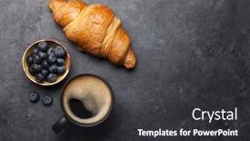  Presentation with croissant - Slide deck featuring breakfast-with-coffee-berries background and a dark gray colored foreground