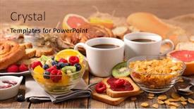  Presentation with breakfast cereal - Cool new slides with breakfast-with-coffee-cup-fresh backdrop and a coral colored foreground