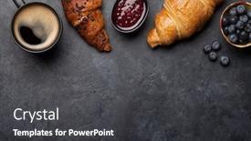  Presentation with croissant - Audience pleasing slide deck consisting of breakfast-with-coffee-jam backdrop and a dark gray colored foreground