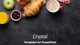  Presentation with croissant - Beautiful PPT layouts featuring breakfast-with-coffee-orange-juice backdrop and a dark gray colored foreground