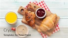  Presentation with orange juice - Colorful PPT theme enhanced with breakfast-with-coffee-orange-juice backdrop and a coral colored foreground