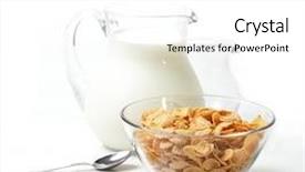  Presentation with corn flakes - Colorful PPT theme enhanced with breakfast with corn-flakes backdrop and a  colored foreground