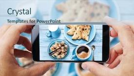  Presentation with view of the process - Audience pleasing slides consisting of breakfast with cup of coffe backdrop and a sky blue colored foreground