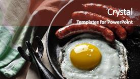  Presentation with eggs egg carton egg box - Cool new PPT theme with breakfast with eggs and sausage backdrop and a tawny brown colored foreground