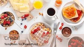  Presentation with chocolate nuts - Presentation design featuring breakfast-with-granola-berry-nuts background and a coral colored foreground