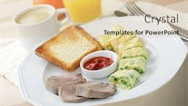  Presentation with tomato juice - Beautiful presentation featuring breakfast-with-omelet-veal-tongue backdrop and a lemonade colored foreground
