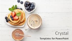  Presentation with breakfast - Colorful theme enhanced with breakfast-with-pancakes-and-espresso backdrop and a lemonade colored foreground