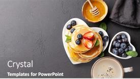  Presentation with breakfast - PPT layouts consisting of breakfast-with-pancakes-and-espresso background and a gray colored foreground
