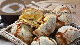  Presentation with paddy rice and corn - Audience pleasing slide deck consisting of breakfast with portuguese corn bread backdrop and a coral colored foreground