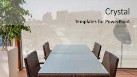  Presentation with meetings - Presentation theme consisting of breakfasts coffee breaks wicker furniture background and a light gray colored foreground