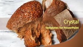  Presentation with bread - Audience pleasing presentation design consisting of breaking bread on wooden table backdrop and a  colored foreground