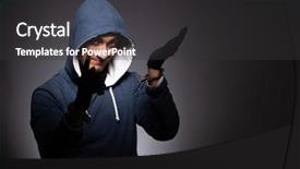  Presentation with gangster - Cool new slides with breaking chain - young gangster in hood backdrop and a dark gray colored foreground