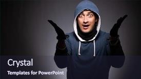  Presentation with gangster - Beautiful presentation theme featuring breaking chain - young gangster in hood backdrop and a wine colored foreground