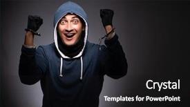  Presentation with gangster - Cool new presentation theme with breaking chain - young gangster in hood backdrop and a black colored foreground