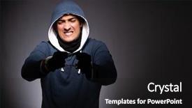  Presentation with gangster - Cool new slides with breaking chain - young gangster in hood backdrop and a black colored foreground