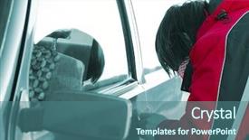  Presentation with car door - Presentation featuring breaking door of a car background and a ocean colored foreground